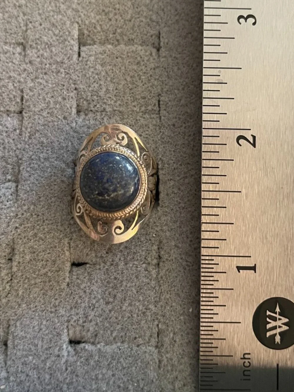 Vintage Sterling Silver Ring Lapis ? Size 5.75 Handmade Free People Boho $150